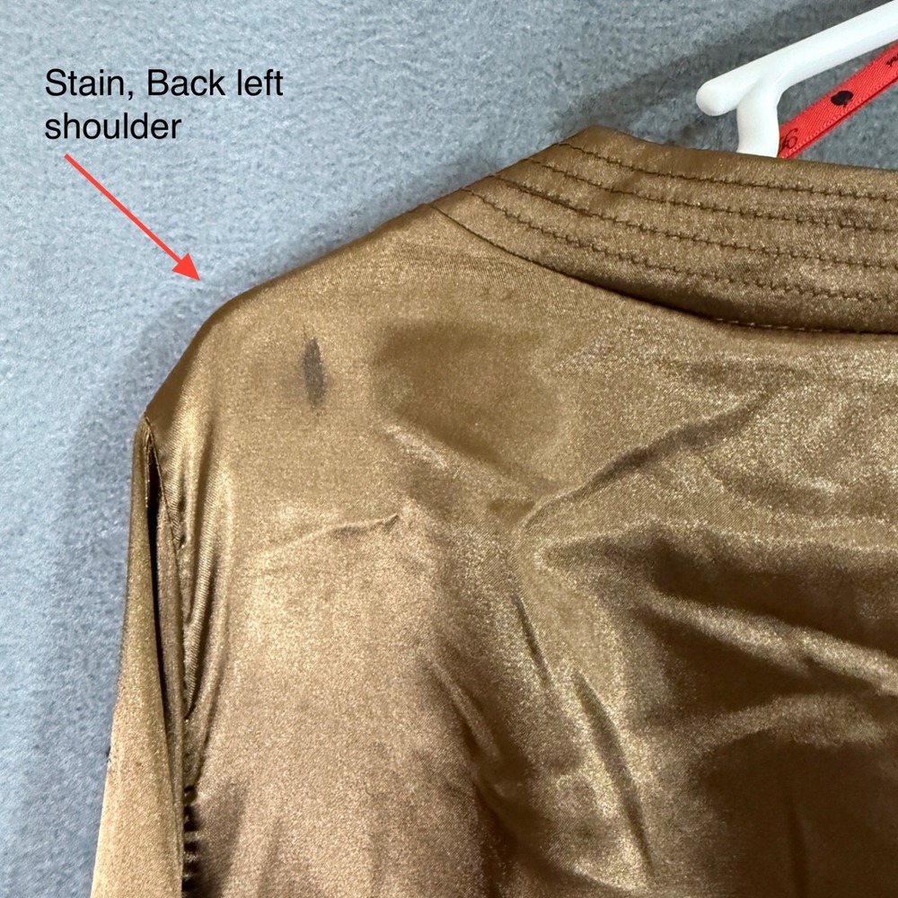 Rare Apple Bottoms Women's Bronze Satin‎ Long Sleeve Blouse Top Shirt L/G - Picture 7 of 10